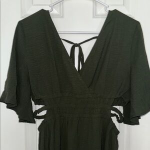 SHEIN Black Ruffled Wrap Sundress